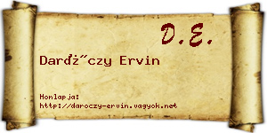 Daróczy Ervin névjegykártya