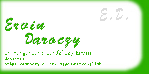 ervin daroczy business card